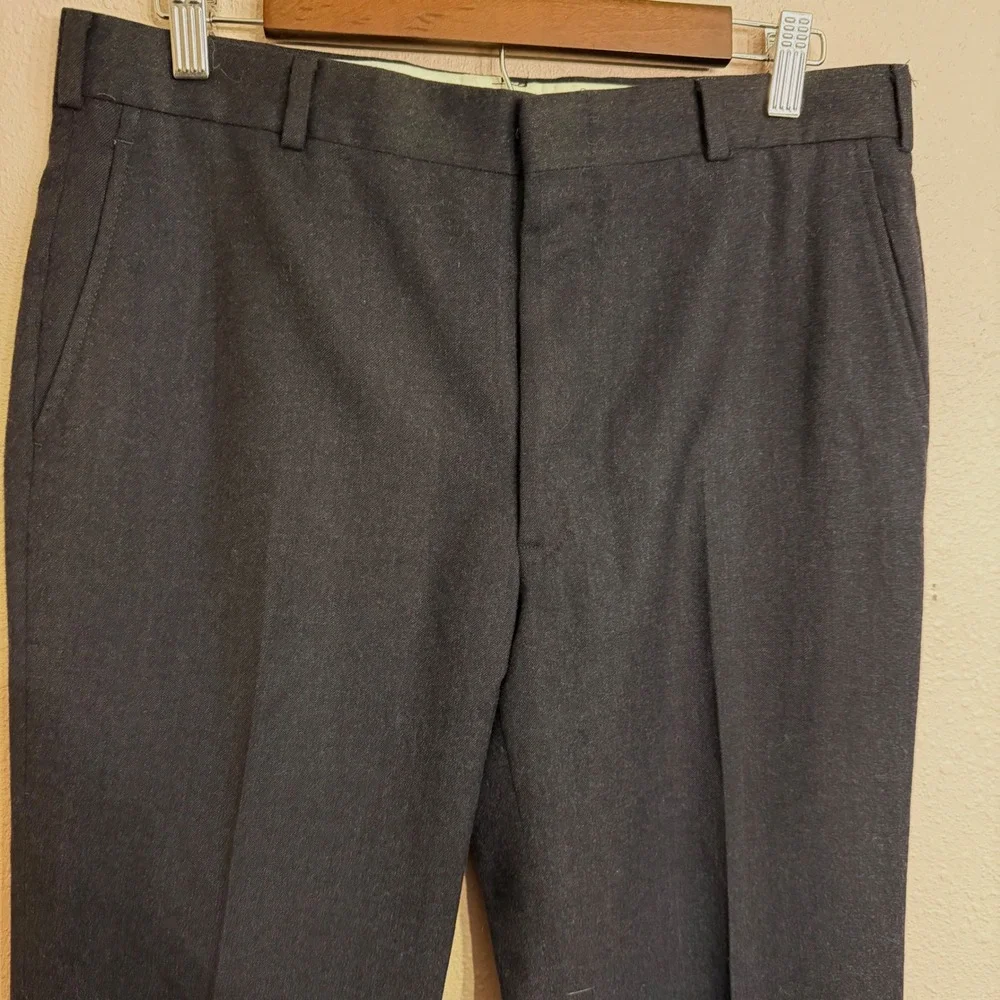 John Alexander Mens Dark Navy 100% Pure Wool Flat Front Pants Made in USA 32x28